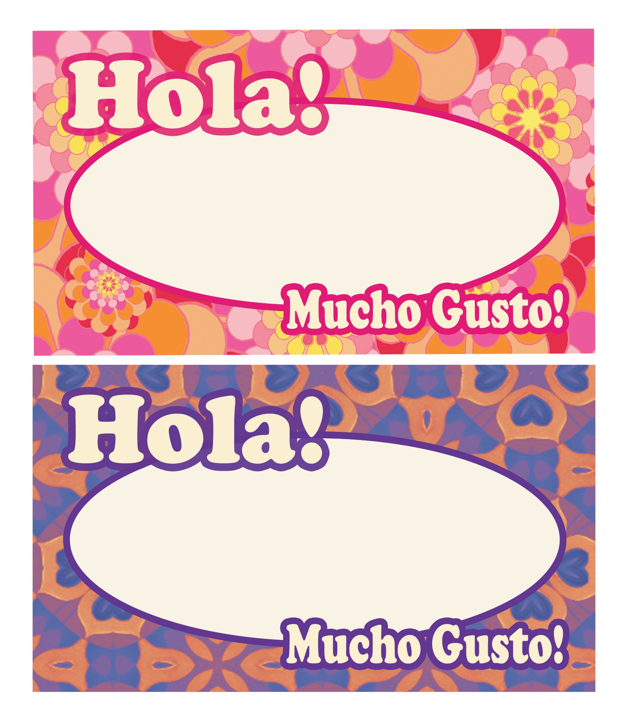Buy Spanish Name Tags/Name Badge Writable Stickers. A Pack of Name Tags