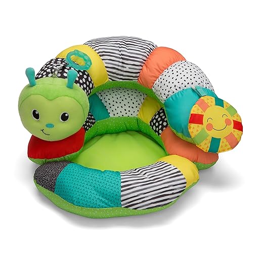 Infantino Prop-A-Pillar Tummy Time & Seated Support - Pillow Support for Newborn and Older Babies, with Detachable Support Pillow and Toys, 3 Piece Set (Pack of 1)