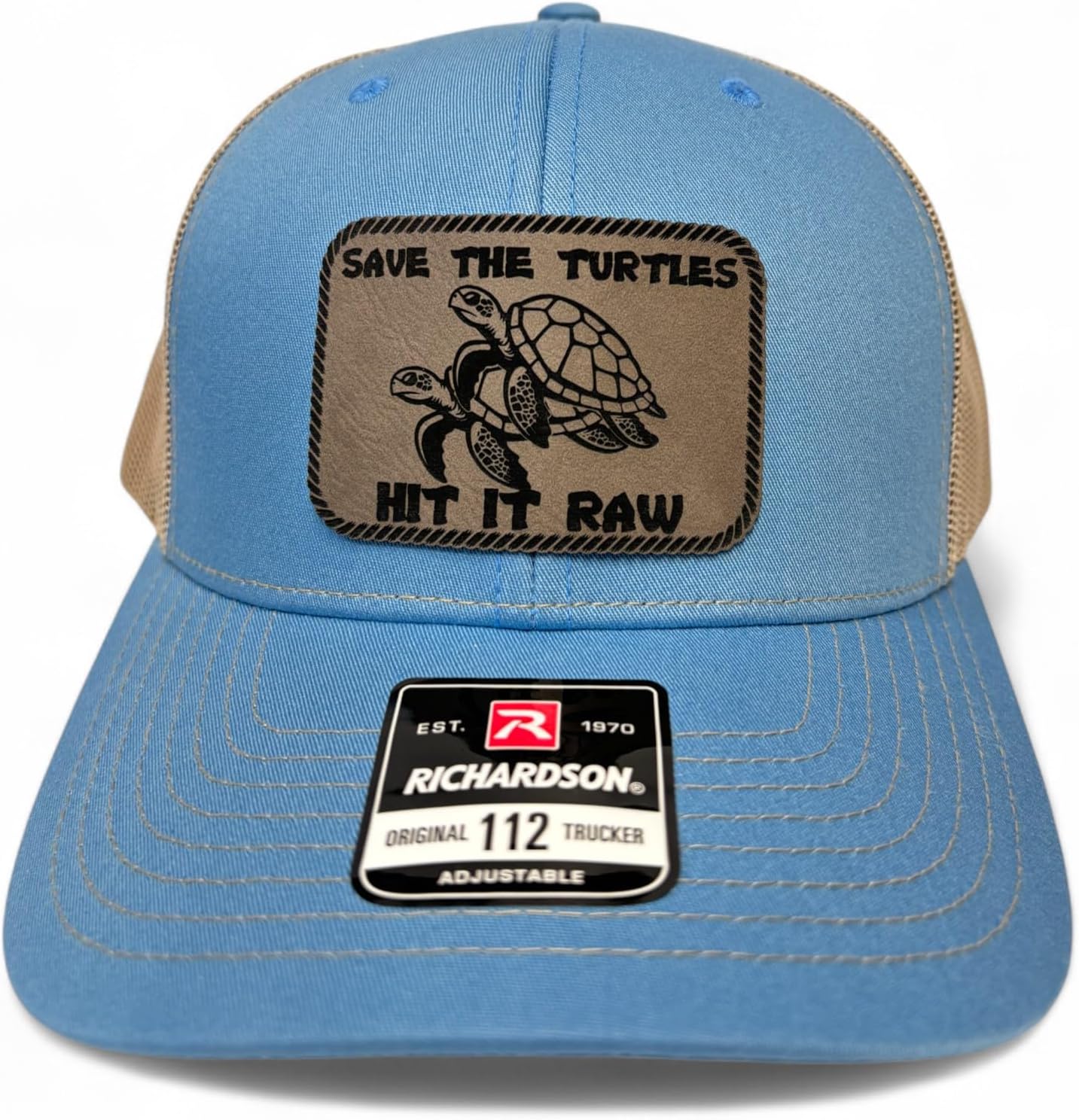 Save The Turtles Hit It Raw Hat - Funny Comedy Hat - Plastic Straws Environment - Beach Hats for Men