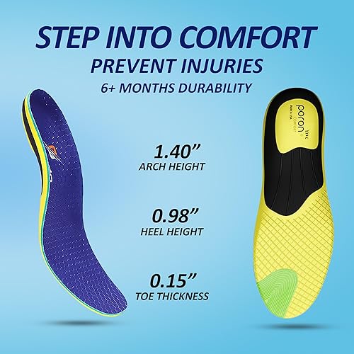 Miniatura 8 de Soporte de arco alto para fascitis plantar, pies planos, alivio del dolor de pies, plantillas para zapatos para hombres y zapatos para mujeres,