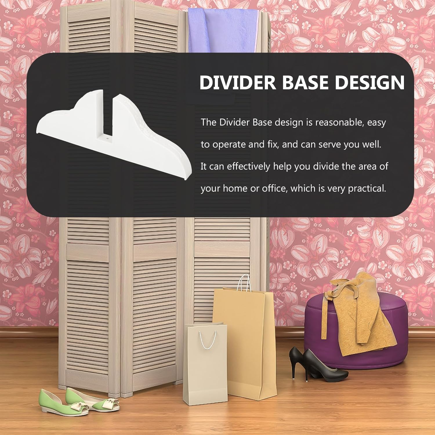 2pcs Screen Base Screen Divider Feet Thickened Divider Base Room Supply Room Privacy Clips Useful Privacy Holders Clips Plastic Stand