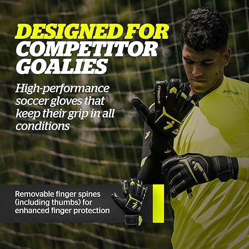 Miniatura 2 de Storelli Gladiator Elite 3.0 Goalkeeper Gloves High-Performance Soccer Goalie Gloves with Finger Spines Premium Finger and Hand Protection