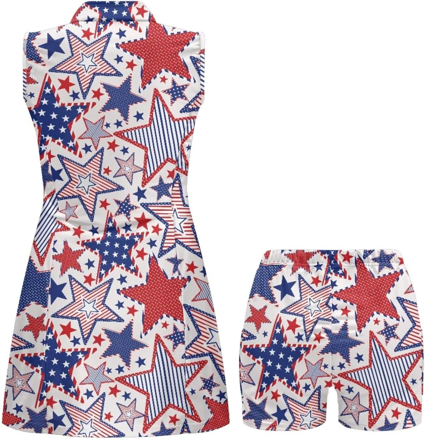 Biyejit Women's Tennis Golf Dresses Zip Up Workout Athletic Sleeveless Dress with Shorts and Pocket Pickleball Outfits