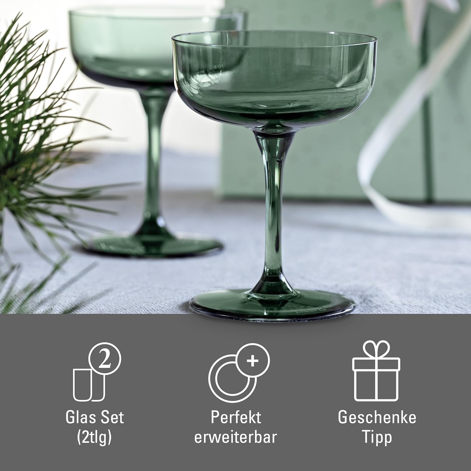 Villeroy & Boch Like Sage Champagne/Dessert Bowl Pair