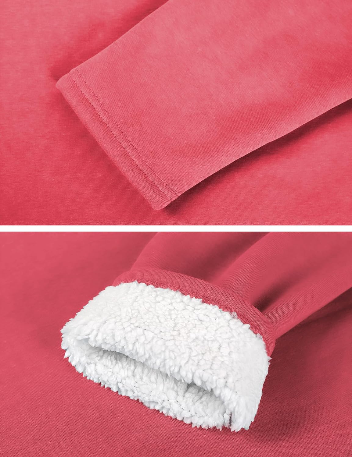 Yeokou Women Warm Sherpa Lined Fleece Crewneck Sport Sweatshirt Pullover Loungewear - Image 4