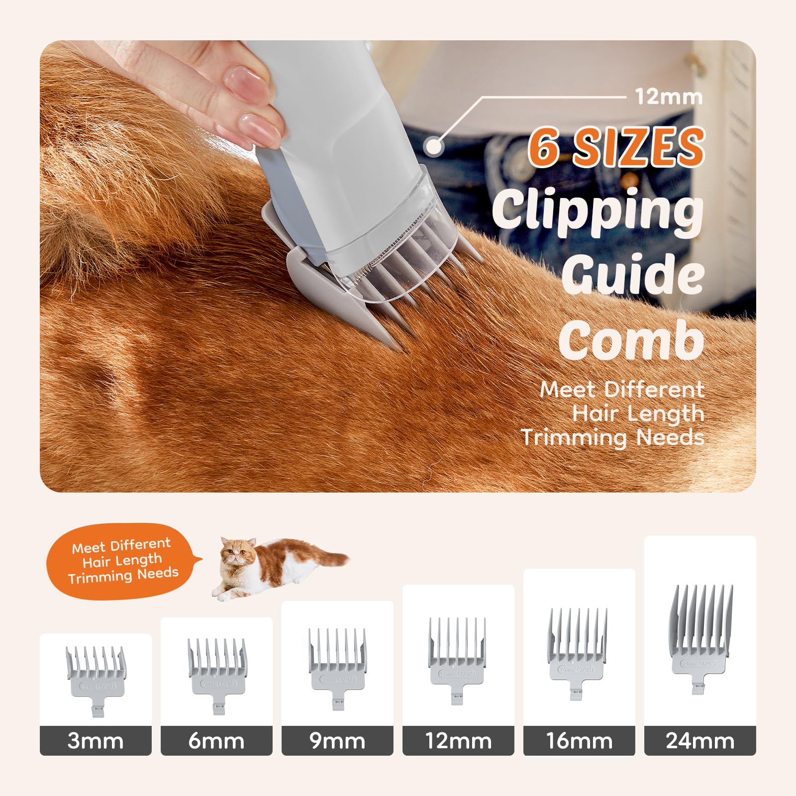 NEWBULIG Pet Grooming Vacuum Kit for Cats and Dogs, 3 Suction Modes view 5