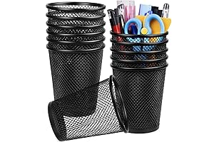 Gwybkq Pencil Holder Bulk - 12-Pack Metal Mesh Desk Organizers