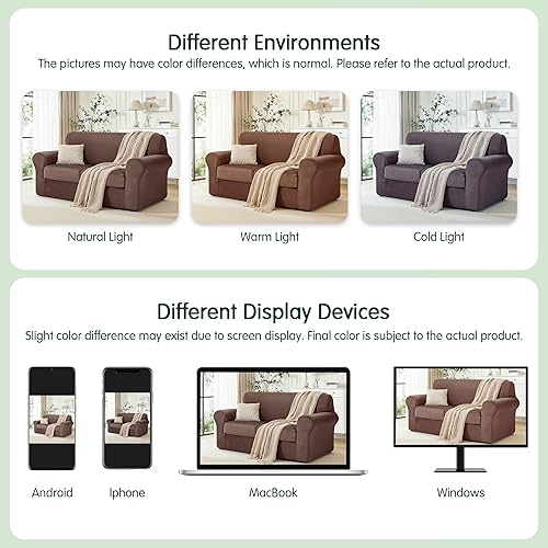 Vista 9 de CHUN YI Fundas de sofá de terciopelo de 3 piezas para sofá de 2 cojines, fundas resistentes al agua, antideslizantes, de alta elasticidad, protector