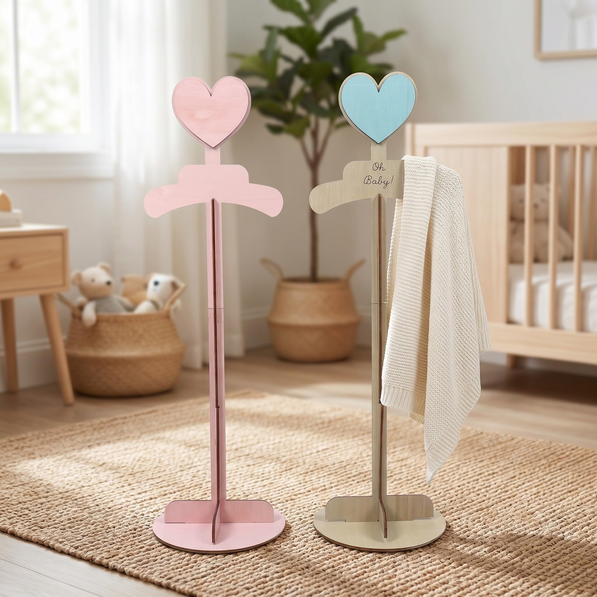 ibasenice 2er-Set Babykleiderbügel | Schulterständer für Kinder-T-Shirts (52–67 cm) | Handmontierter, tragbarer Kleiderständer für Bekleidungsgeschäfte