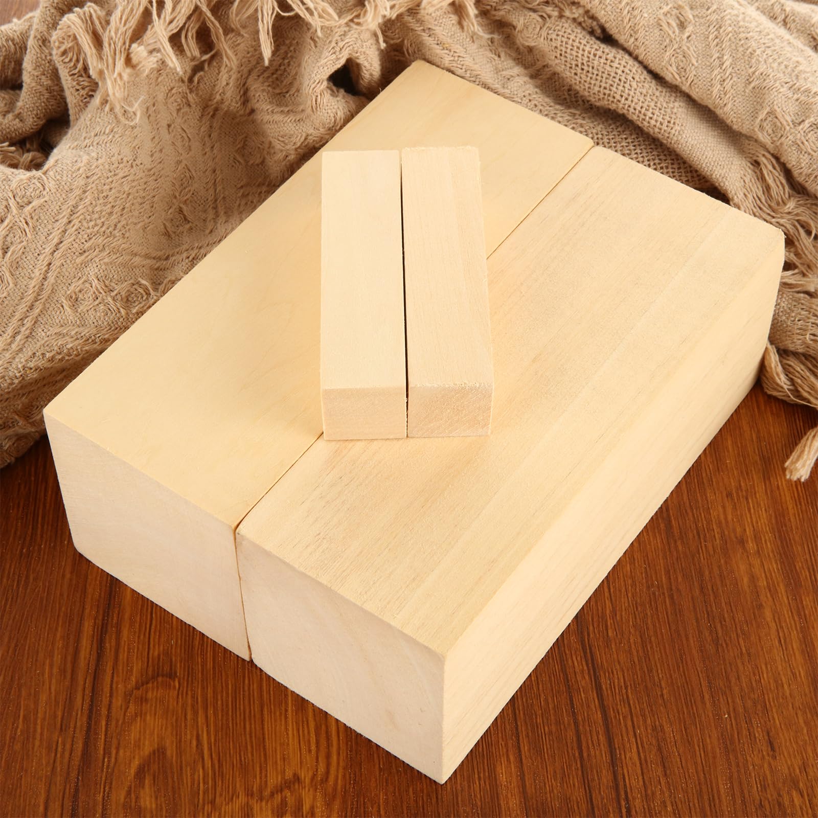 MEIDIV 8PCS 2 Size Basswood Carving Blocks, 20x7.5x7.5cm Large Carving Wood Blocks, 10x2.5x2.5CM Whittling Wood Blocks - Image 4