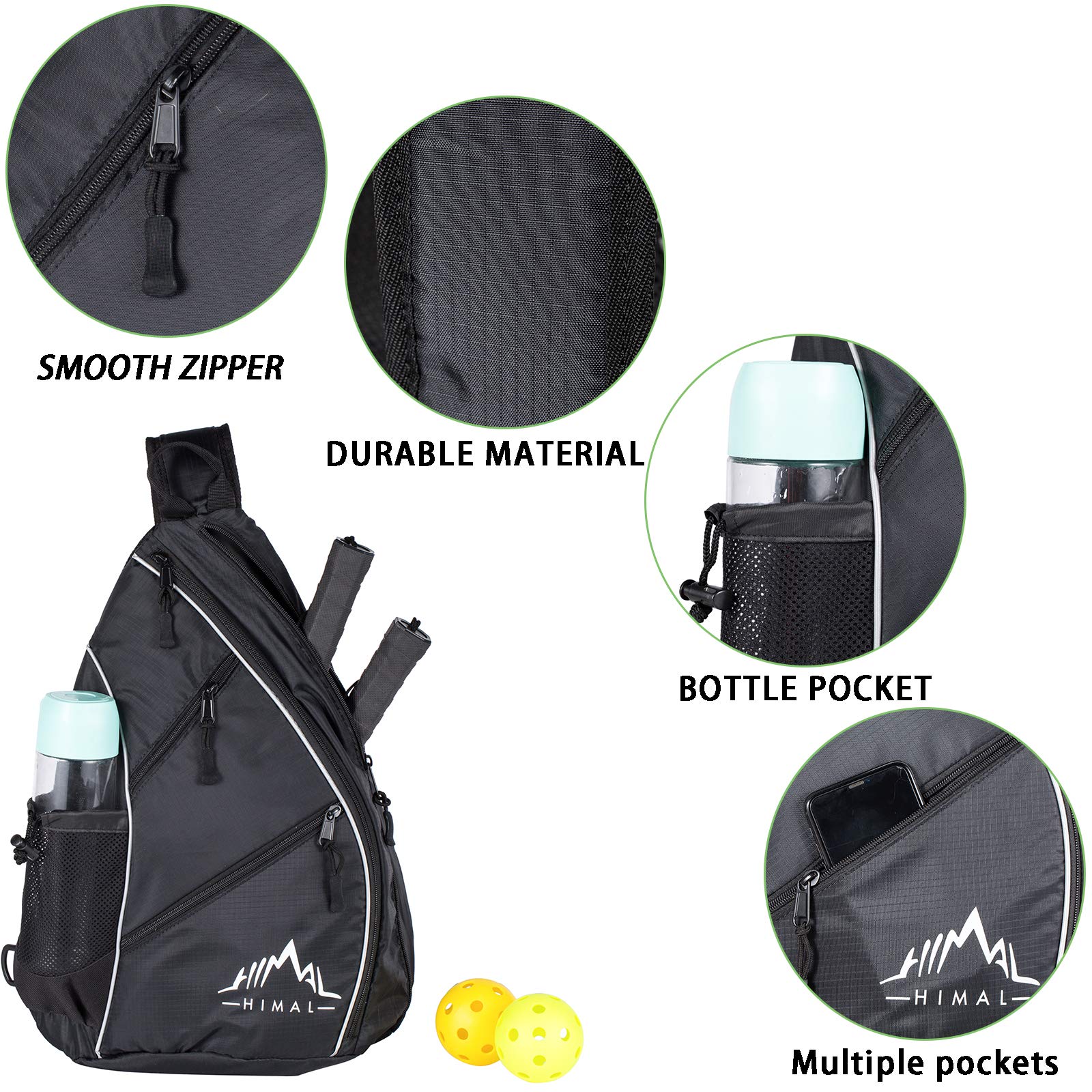 Himal Pickleball Bag Adjustable Pickleball,Tennis,Racketball Sling Bag