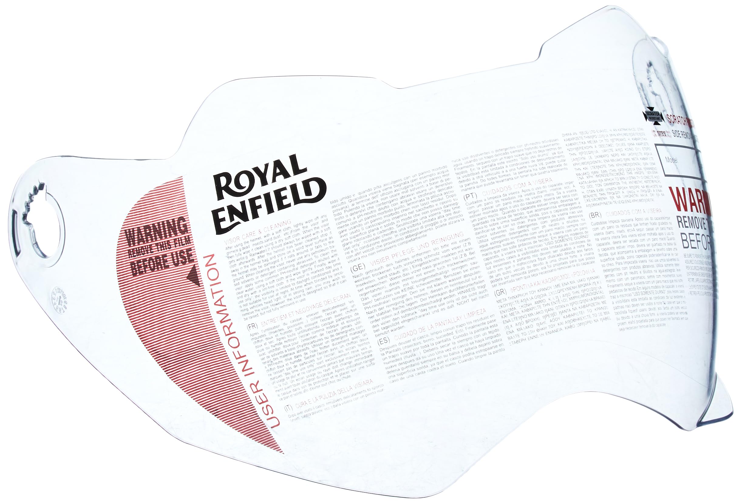 Royal Enfield Escapade Visor with Mechanism Clear | Material: Poly Carbonate | Type: Clear Visor | Mechanism: Clear | Helmet Type: Royal Enfield Escapade-image-2