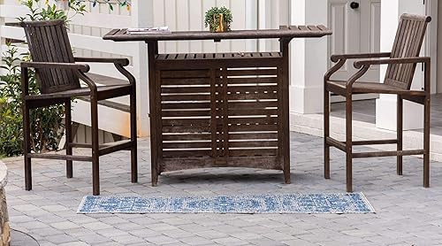 Miniatura 13 de Unique Loom Outdoor Traditional Collection - Alfombra de área (2 x 8 pies, color azulgris)