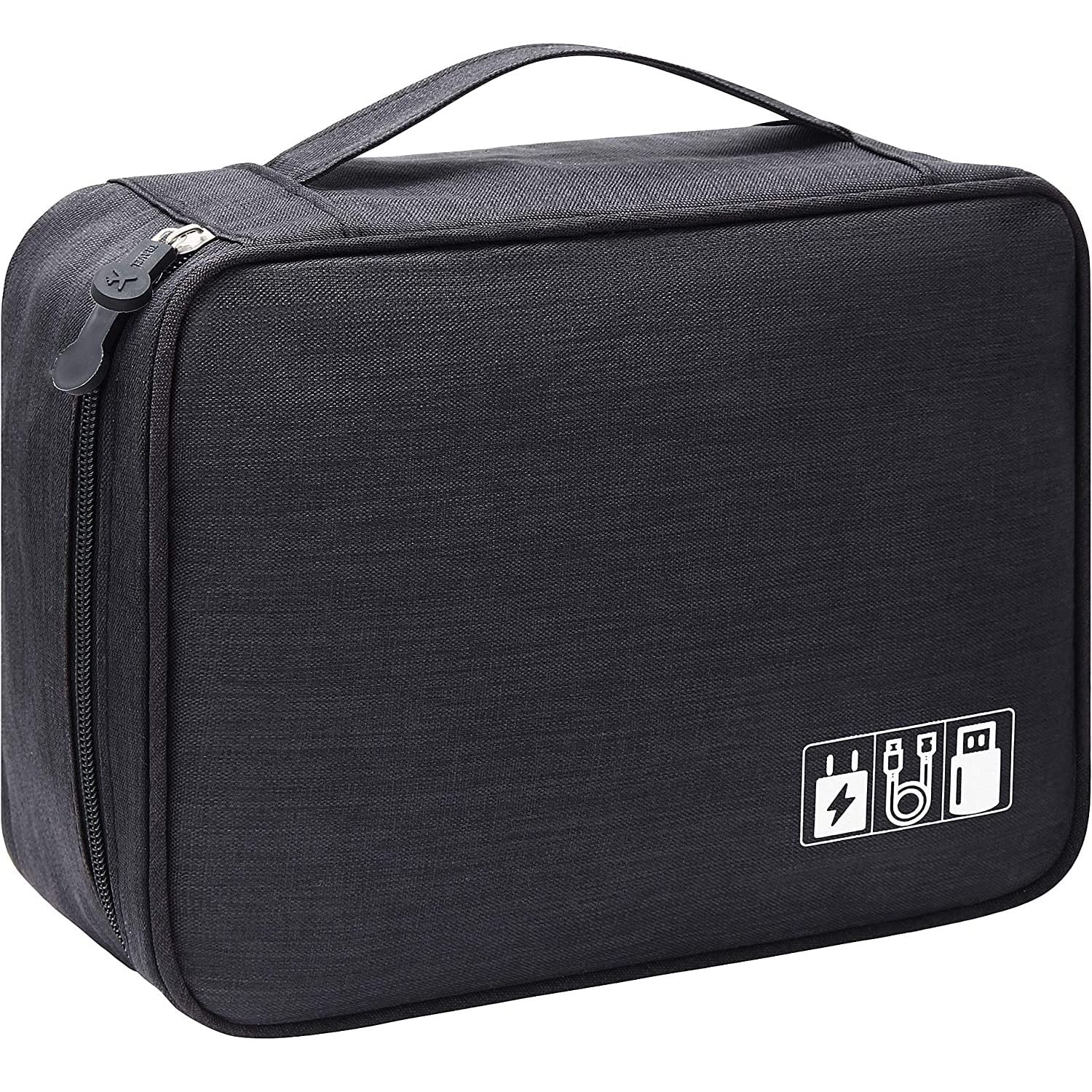 TOURTIER Electronics Accessories Organizer Bag, Universal Travel Digital Accessories Storage Bag for Charger, Cables, Earphone, Power Bank, iPhone, Cord, Customize Inside with Dividers (Black) (B0BDVG16HY) Amazon Price History, Amazon Price Tracker