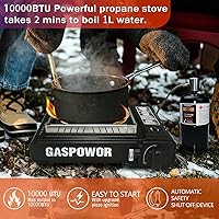 Vista 2 de Propane or Butane Stove with Windblocker, 10,000 BTU Dual Fuel Propane Stove for Camping, Automatic Ignition Gas Portable Stove with Propane Adapter