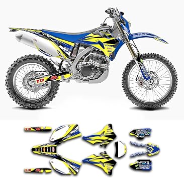 Custom Decal Kit for WR450F WR 450F 2007 2008 2009 2010 2011, White Blue Yellow, YMWR24F0714011-KR