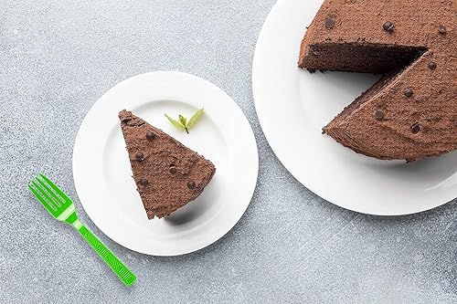 Miniatura 3 de DecorRack Juego de cubiertos de plástico, juego de cubiertos de plástico de color verde lima para fiestas, 240 piezas a granel resistentes (verde