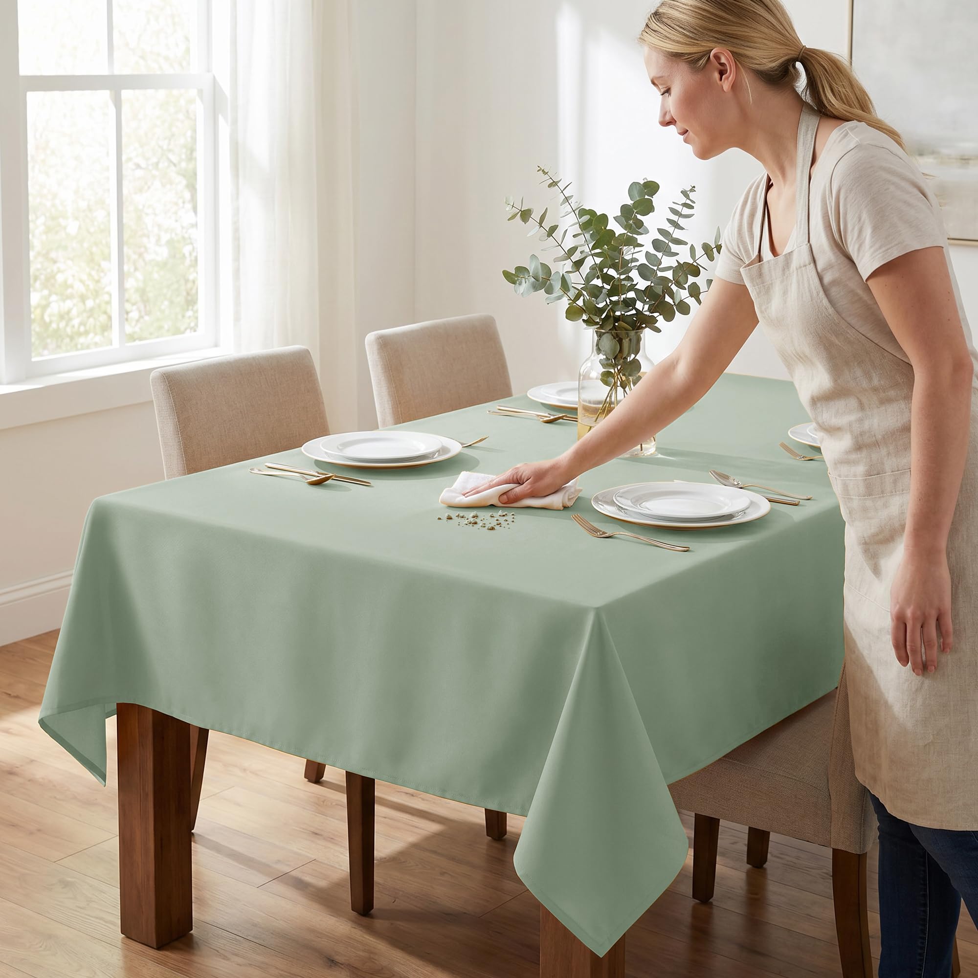 Sage Green Tablecloths - 6 Pack, 70x120 Inch -6 Sage Green Tablecloths - 6 Pack, 70x120 Inch -6