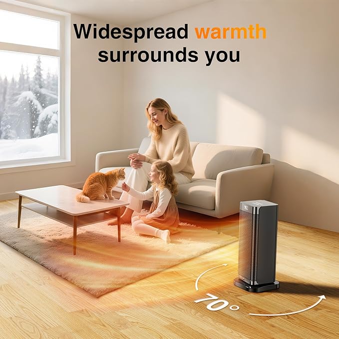 Calefactor Eléctrico Portátil Cerámico PTC 1500W 120V con Termostato miniatura 5