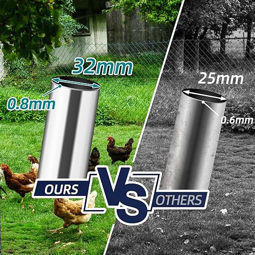 Miniatura 5 de TOREAD Jaula de metal para gallinero de 19.7 pies con cubierta impermeable y protectora UV para uso en granja al aire libre (9.8 pies de largo x