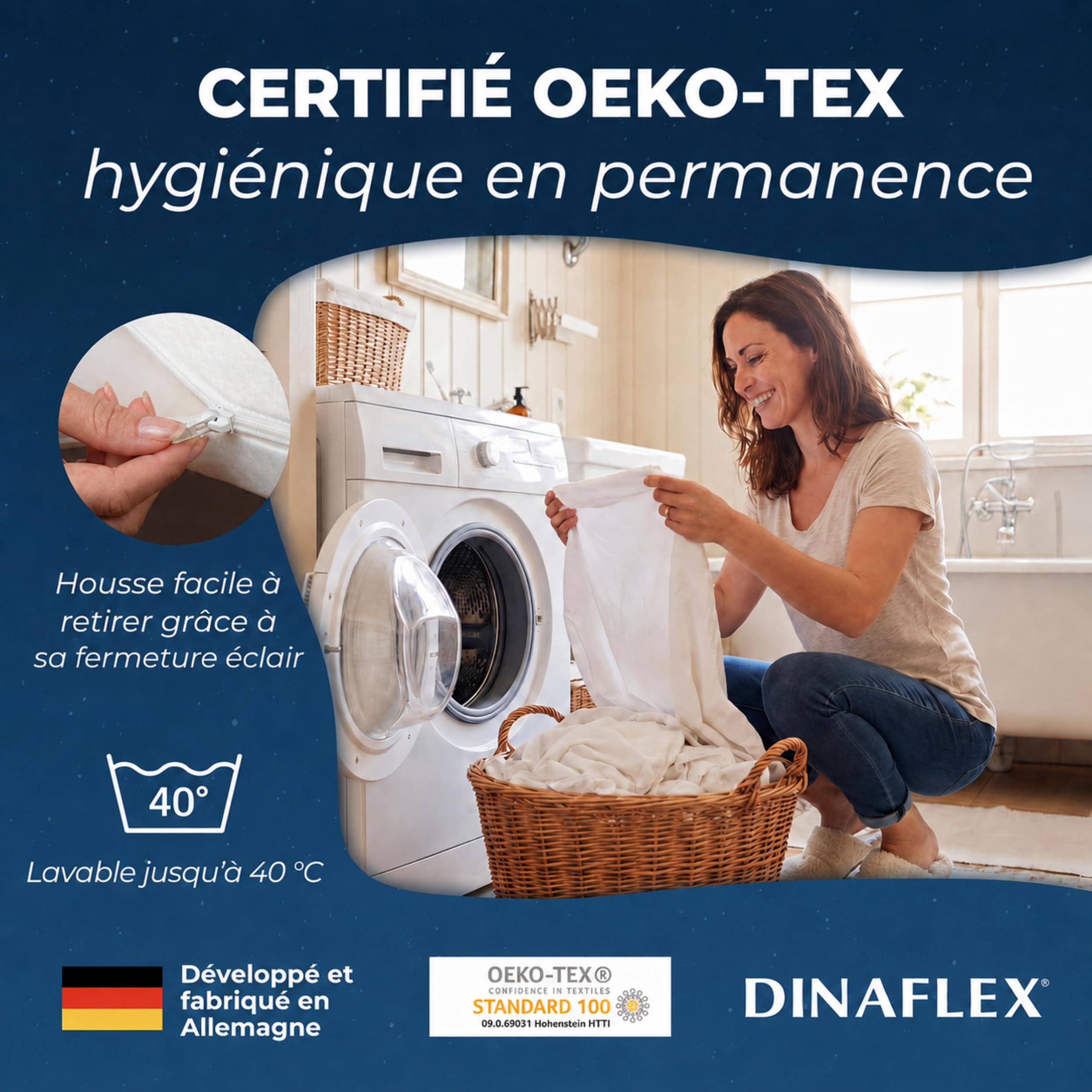 Matelas Une Place Memory 100X180 Aloe Vera Made in Germany OEKO-TEX