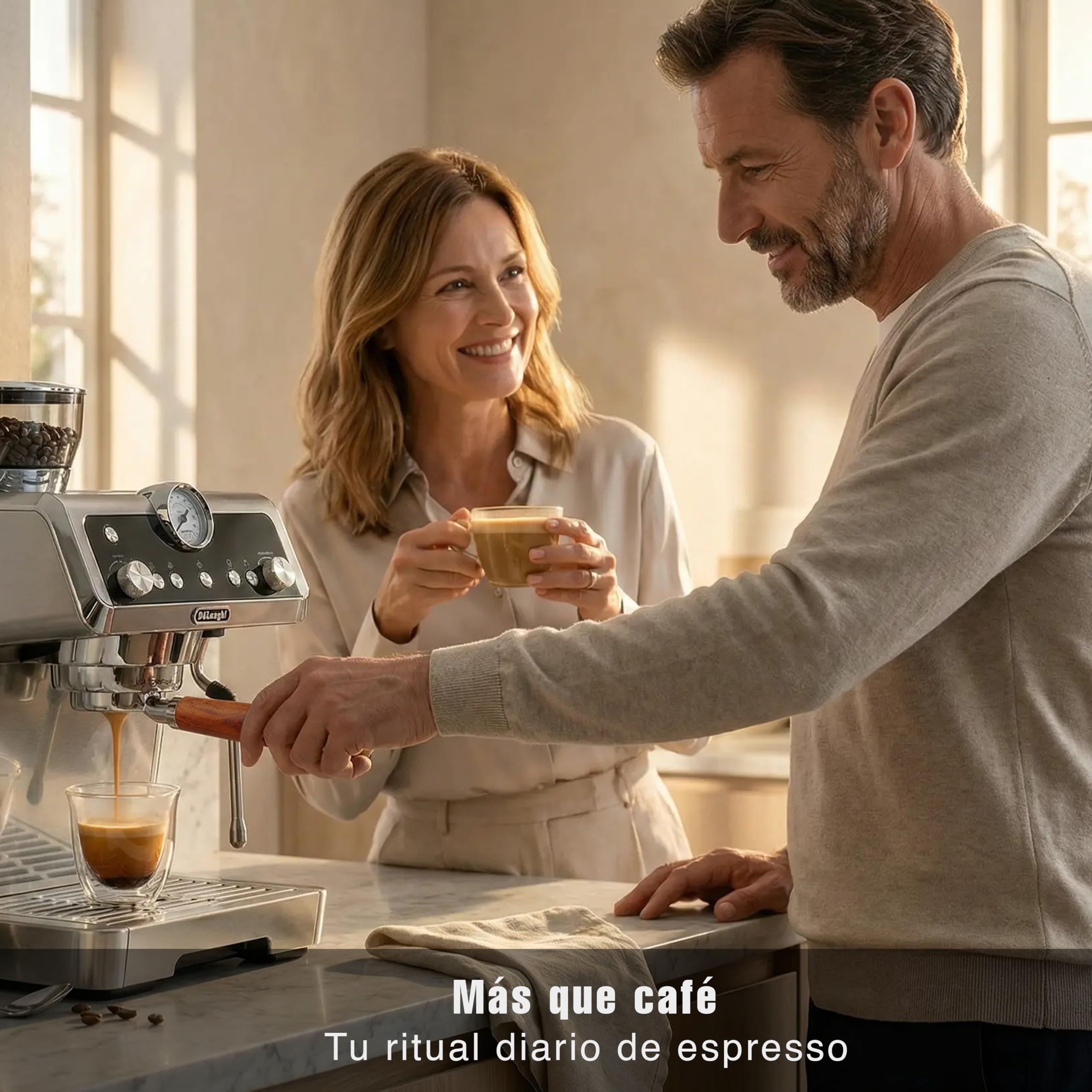 Portafiltro Sin Fondo 51mm para Espresso Preciso, Compatible con Portafiltro Delonghi Dedica, Incluye Kit Barista 51mm para una Preparación más Consistente, Madera Palosanto