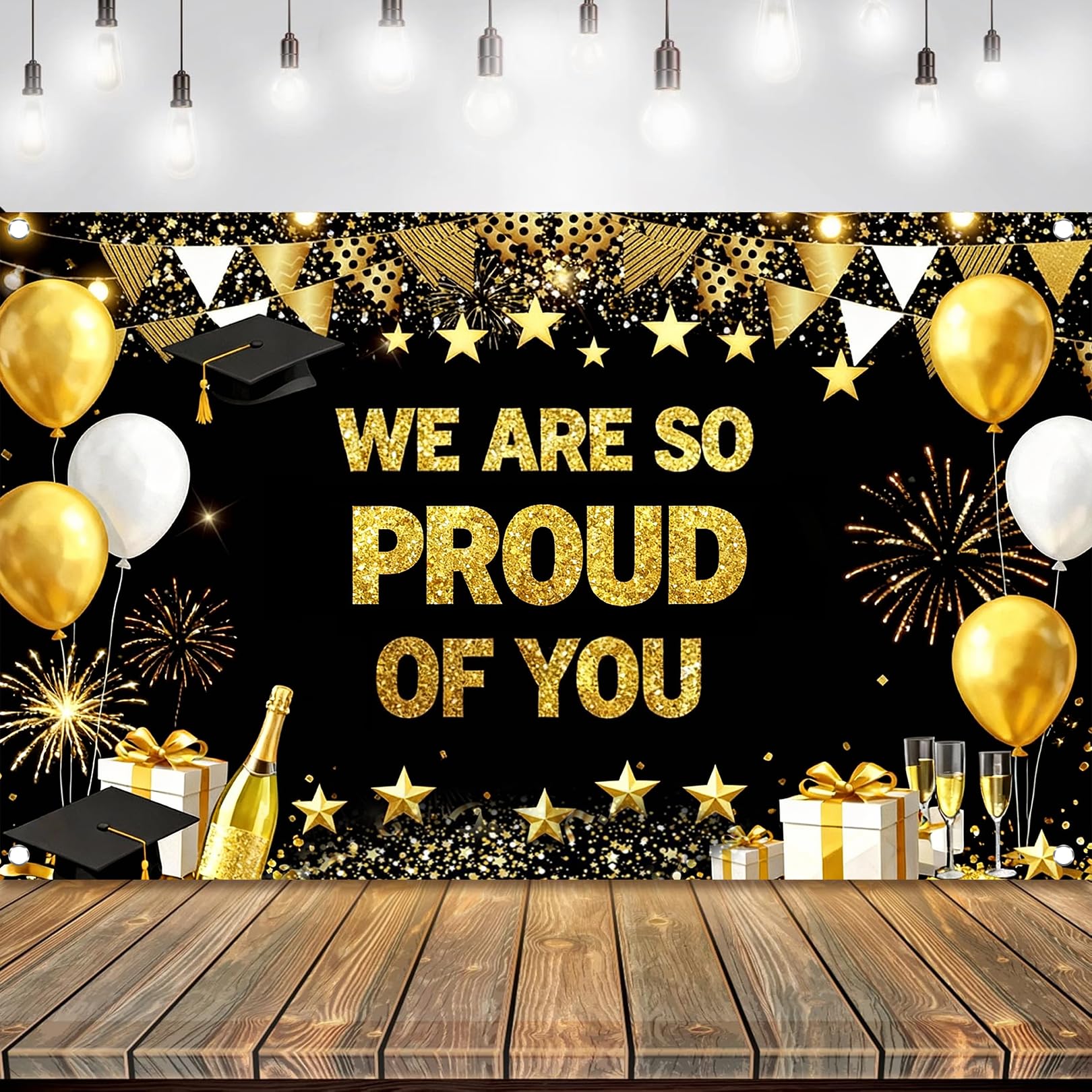 Solihigh Graduation Banner,Congratulations Banner,Class of 2026 Graduation Decorations,110x180cm Proud of You Banner Decorations for College, Retirement, and Graduation Events