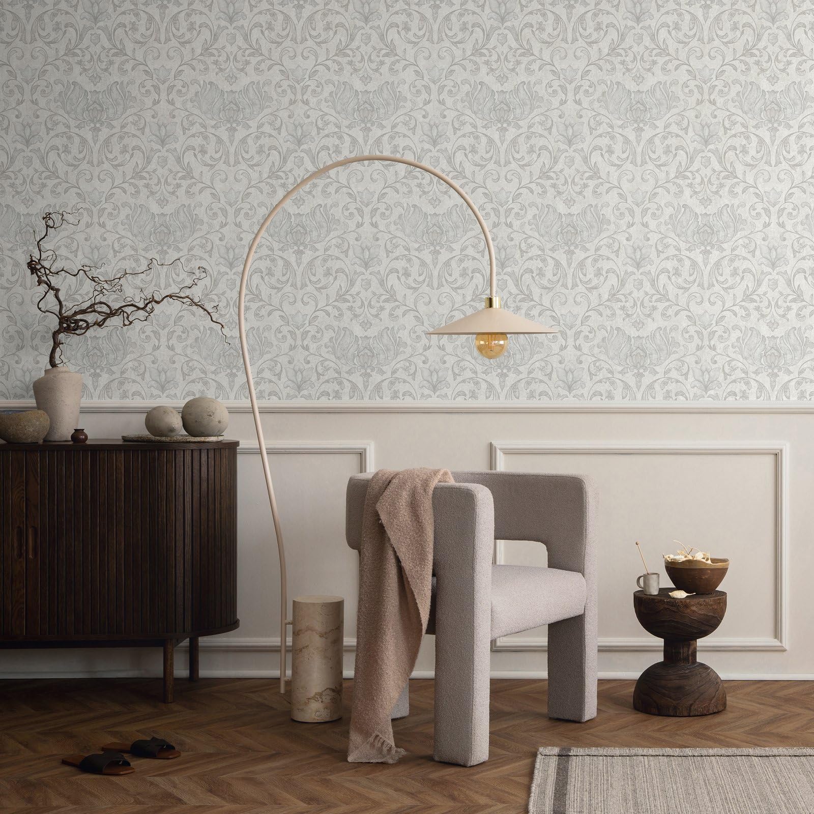 Galerie 35147 City Romance Grey Damask Wallpaper
