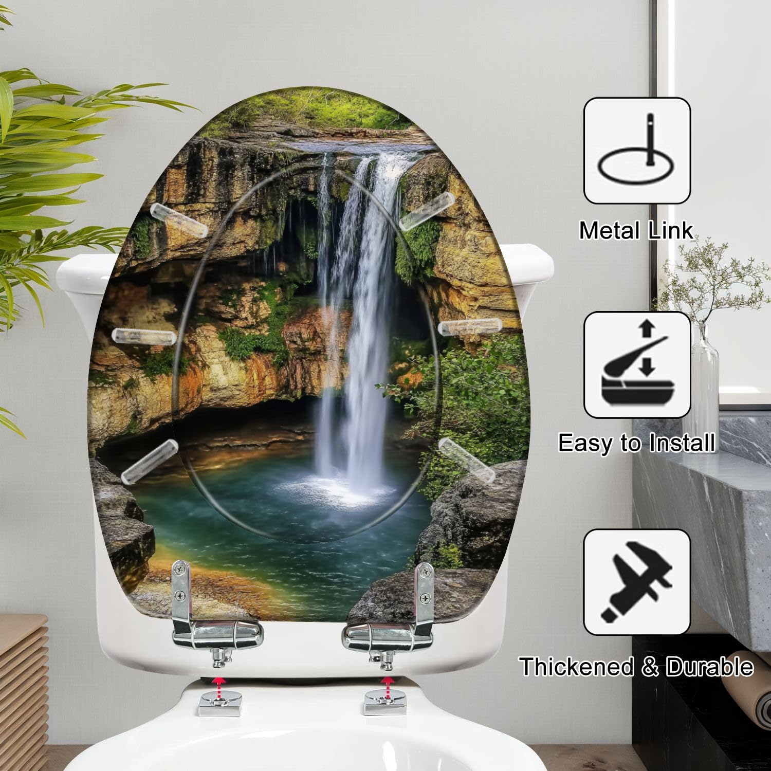 Miękkie zamykanie wydłużone siedzisko toaletowe - Resin Slow Quiet Close Lid with Quick-Release Hinges, Cover Bumpers, Easy Clean and Installl