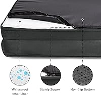Vista 107 de Bedsure - Cama ortopédica extragrande para perros, sofá cama lavable para perros extragrandes, espuma de soporte con funda extraíble y lavable, negro