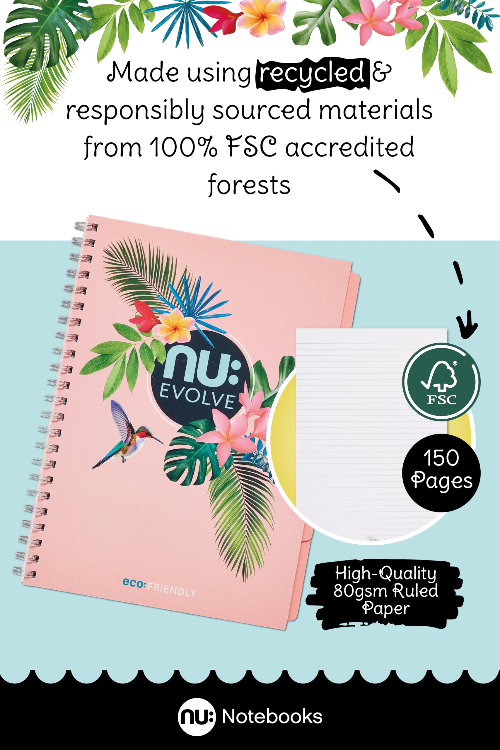 nu: A4 Pink Recycled Project Book - Image 2