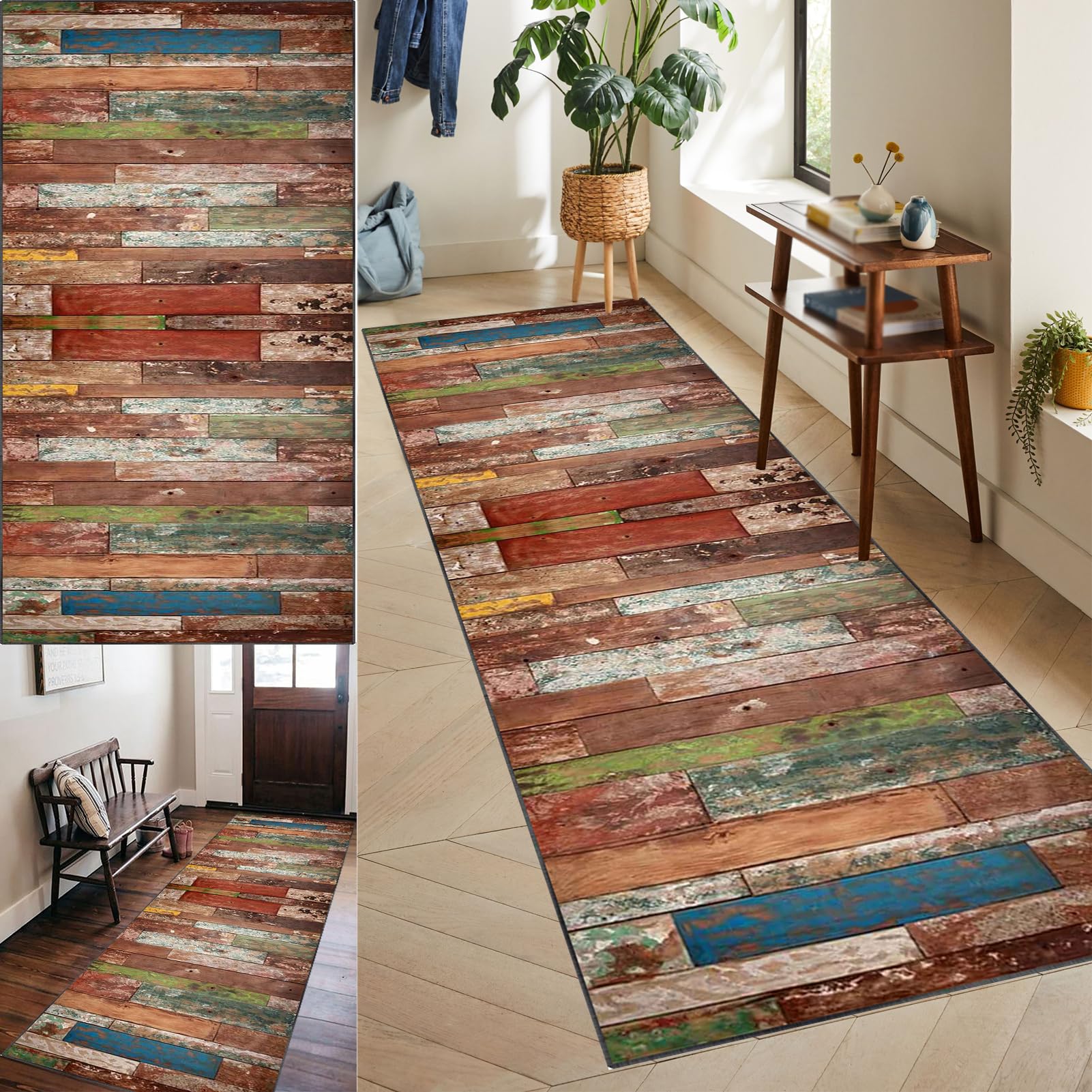 Tapis de couloir moderne antidérapant fini les glissades tapis lavable