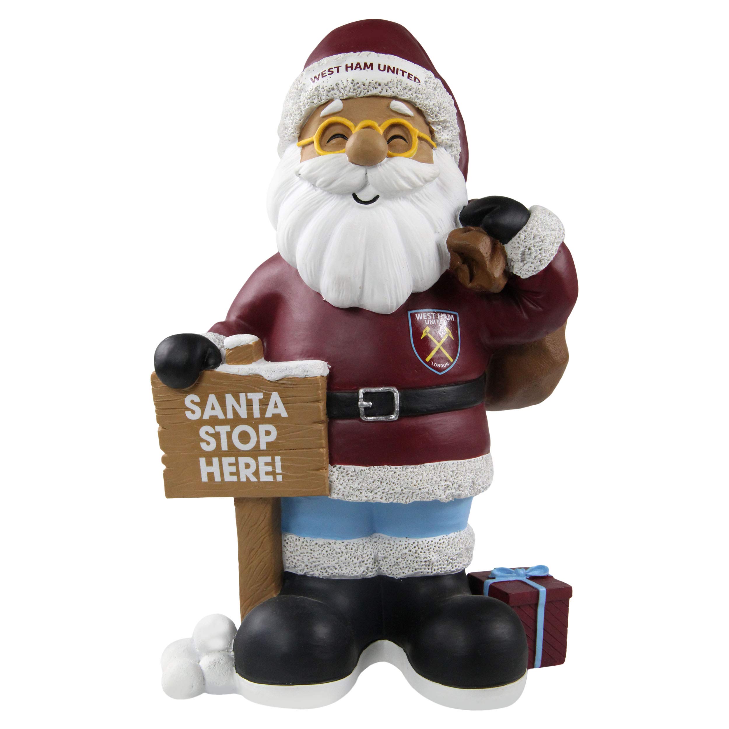 Forever Collectibles UK FOCO WEST HAM FC 10 INCH RESIN HIGH END SANTA WH