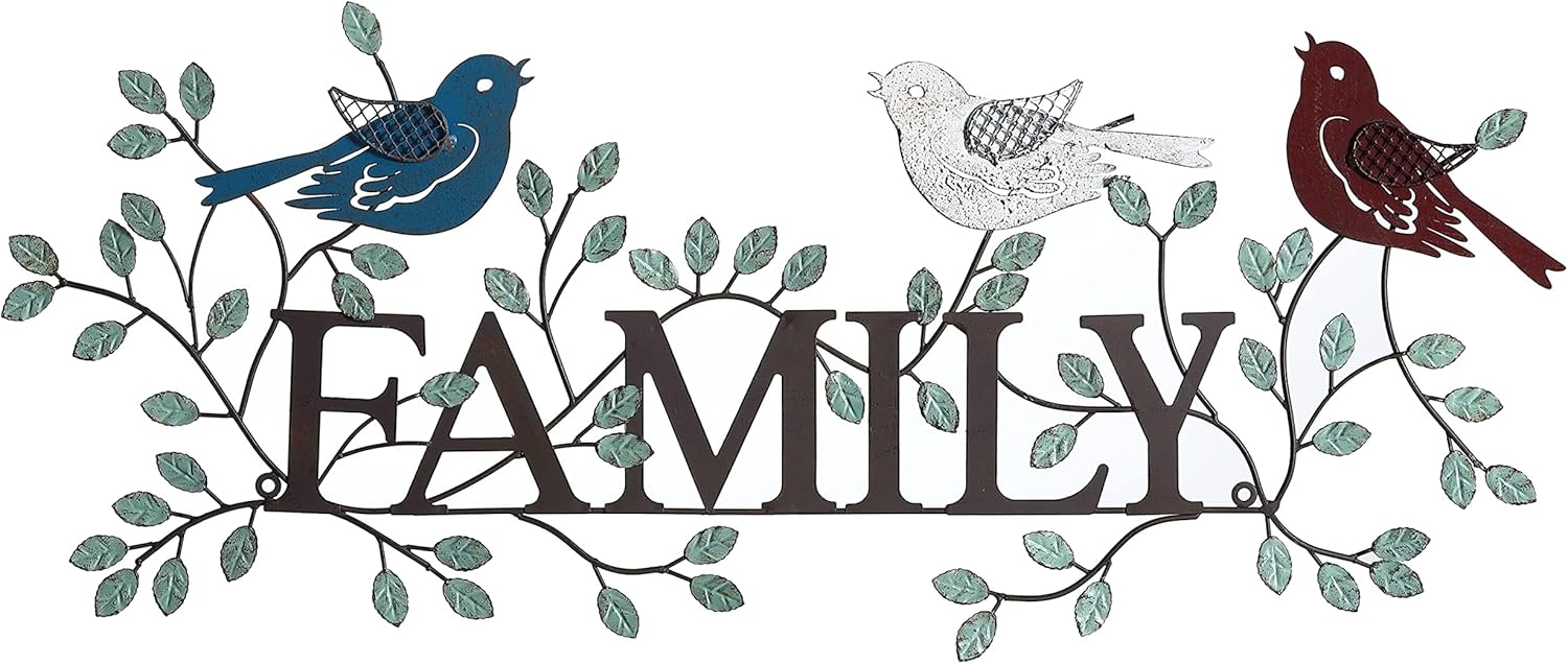 30.5" W Metal Family Signs For Home Decor Wall, Large Family Wall Decor