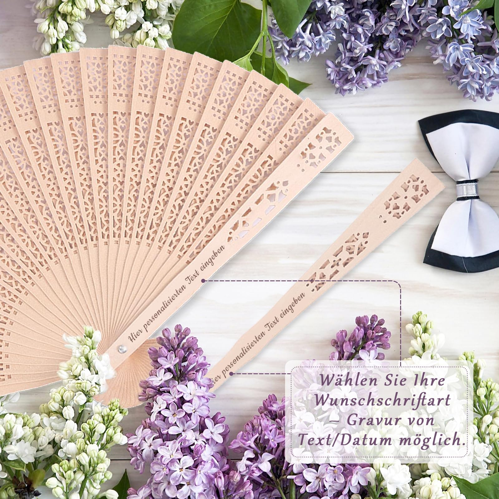 Personalisierter Holzfächer, Individuell Gestalteter Holzfächer, Personalisierte Fächer For Hochzeitsgeschenke, individuelle Hochzeits-Party-Dekoration, Brautparty-Geschenk (30)