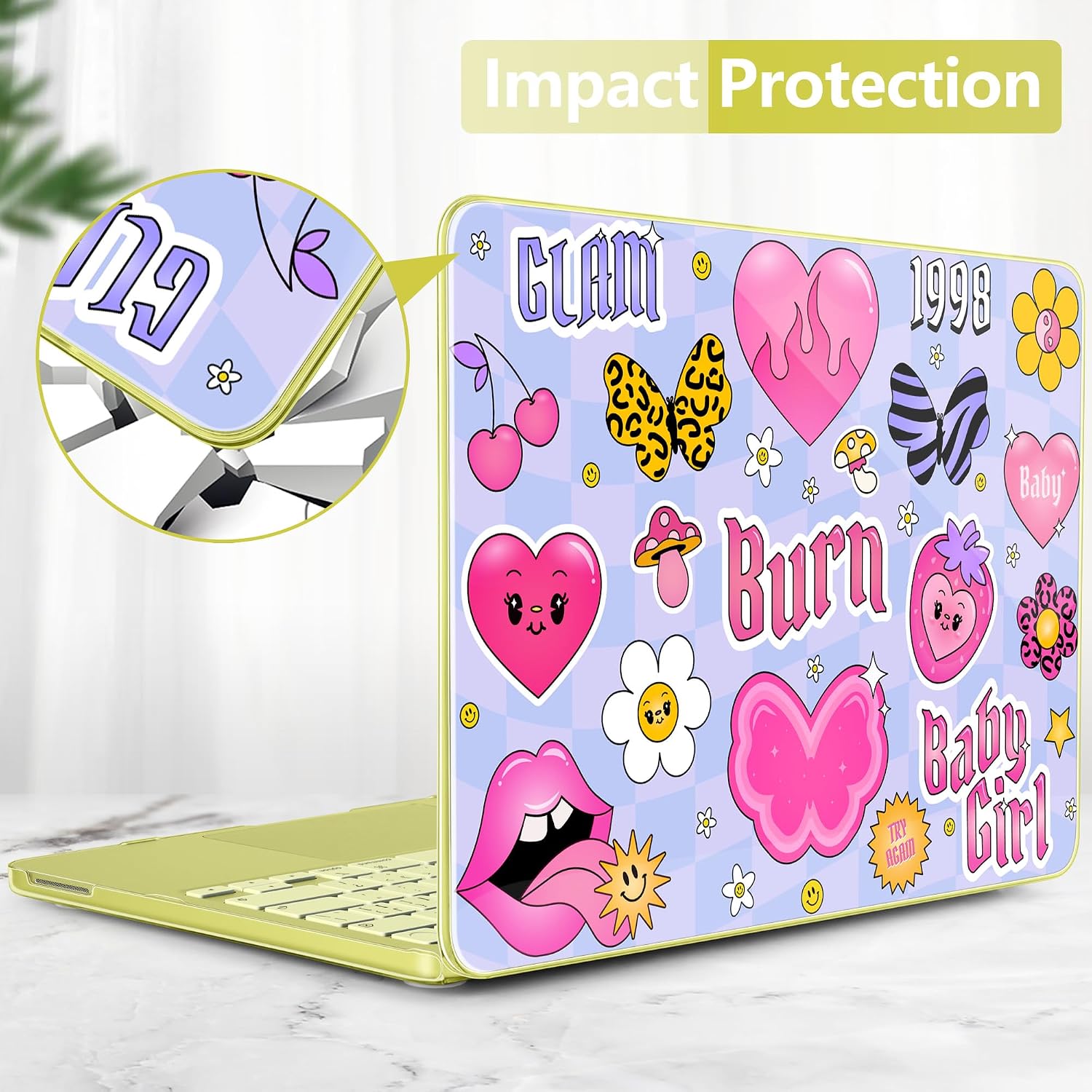 for MacBook Neo 13 Inch Case A18 Pro Chip 2026 Release, Floral Aesthetic Ultra-Slim Hard Shell with Keyboard Cover, 6-in-1 Laptop Accessories Bundle for Women Girls, Cute Y2K Sticker