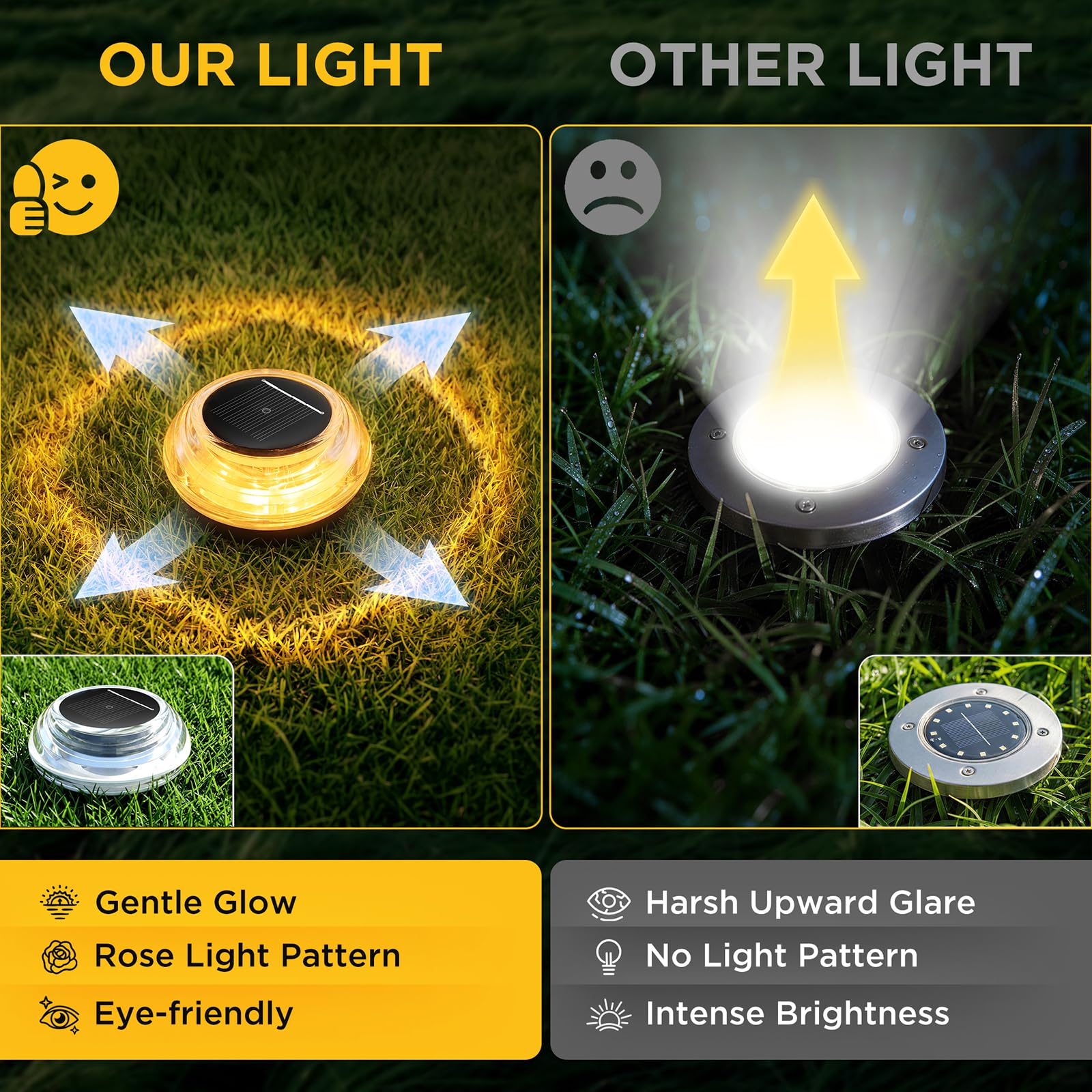 12 Paquetes Luces Solares LED Exterior Jardin Suelo, luz Solar Exterior Jardin con Efectos de Sombra, IP65 Impermeabili Lamparas Solares per Giardino, Terrazze Jardín, Camino, Blanco Cálido