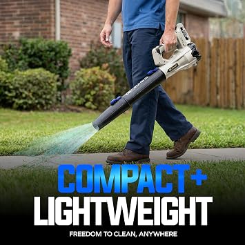 Sun Joe 20-Volt ECOSHARP Cordless X20 Compact Leaf Blower | 400 CFM | W/ 2 x 2000 mAh Batteries (2.0-Amp) + Charger | 400 CFM, Includes 2x 2000 mAh Batteries (2.0-Amp) and Charger, X20-BLOWER-2AX2