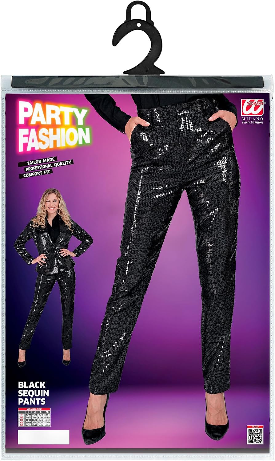 W WIDMANN MILANO Party Fashion - Women's Sequin Party Fashion Pants, Disco Fever, Women's Trousers