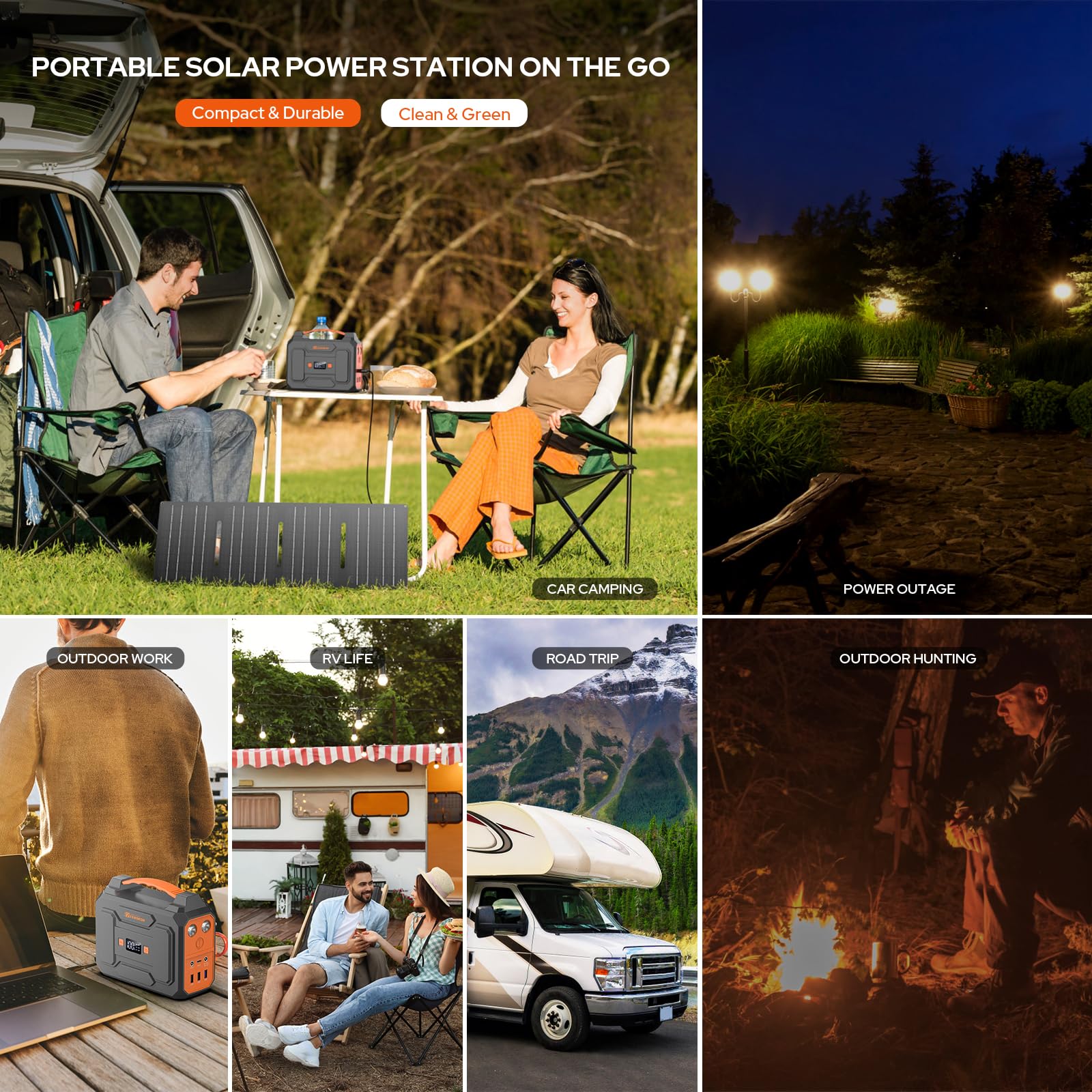 ZeroKor Estación de energía portátil, paquete de energía de 100 W con salida de CA, generador solar portátil de 146 Wh, batería externa con CC USB C QC3.0 para dispositivos inteligentes, camping