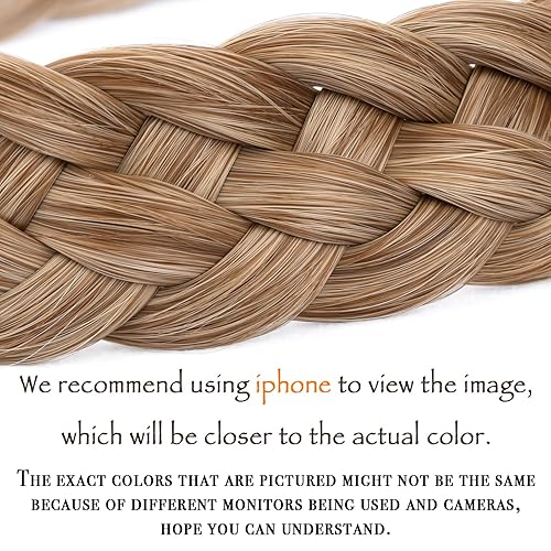 Miniatura 2 de DIGUAN - Diadema clásica de cabello sintético trenzado de 5 hebras, trenzas gruesas y anchas, extensión de cabello con elástico para mujeres y