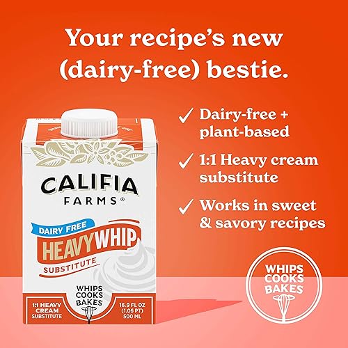 Miniatura 3 de Califia Farms - Sustituto de crema pesada sin lácteos pesados de 16.9 onzas  Sin lácteos  Sin soja  A base de plantas  Vegano  Sin OMG