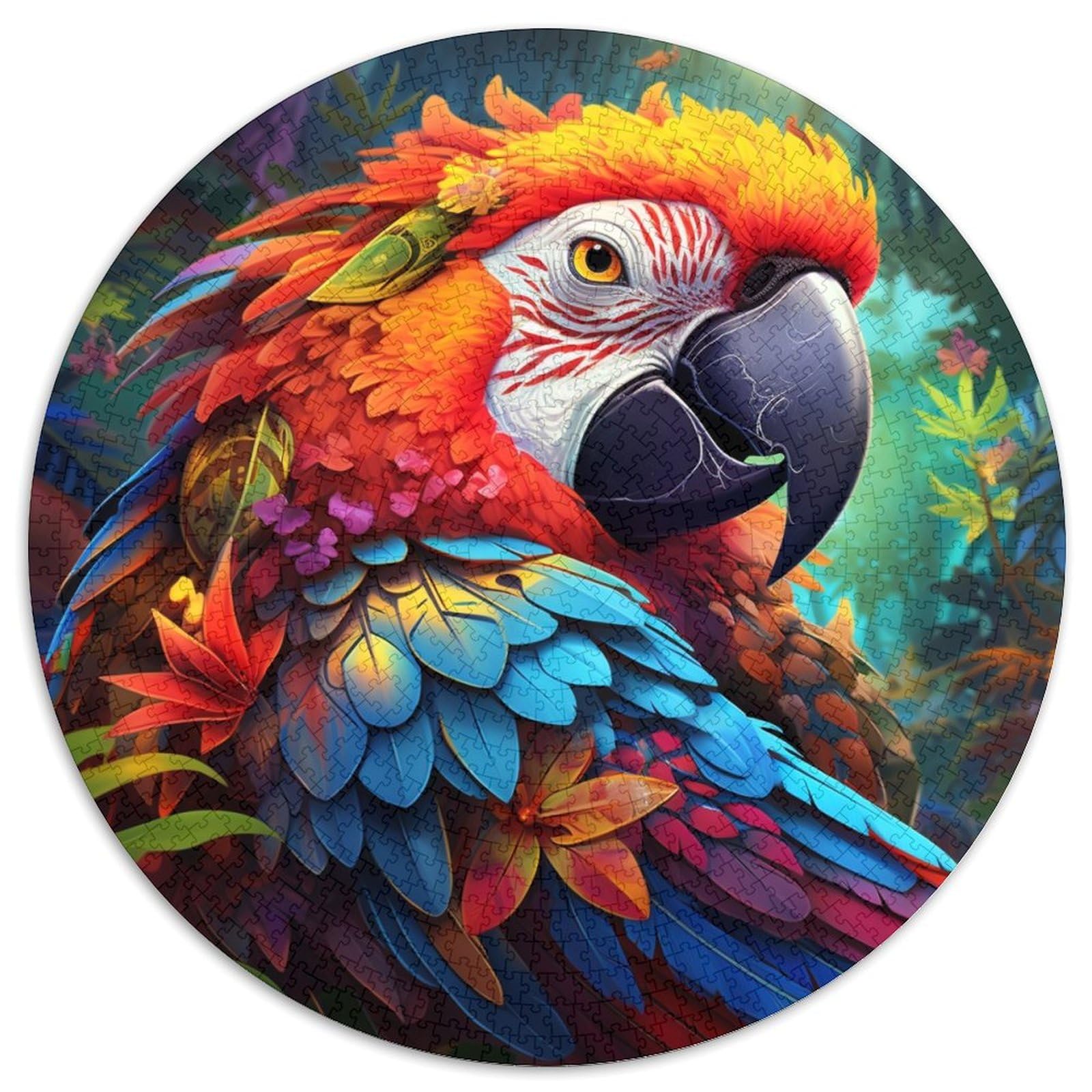 Parrot Round Puzzles 1000 Pieces Puzzle Gifts Challenging Brain Teaser for Teenagers,Family Fun,DIY Home Decor Gift 67.5x67.5cm