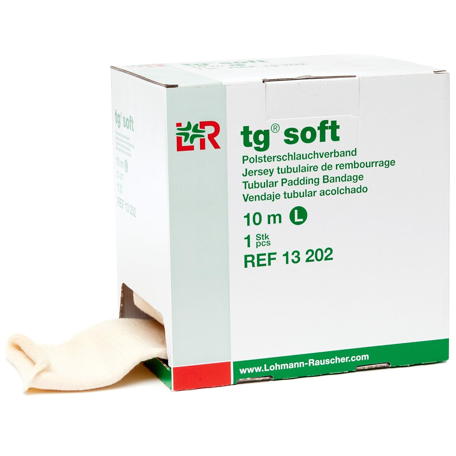Lohmann & Rauscher Tg Soft Tubular Padding Stockinette, Medium, Tubular Compression Bandage for Light and Comfortable Support, Terry Cloth Sleeve for Sensitive Skin, Skin Friendly Stockinette