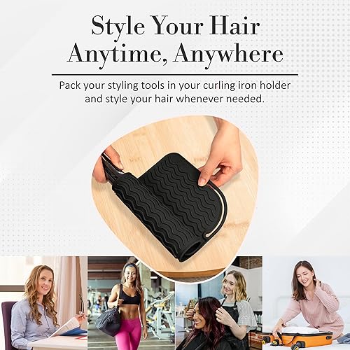 Miniatura 7 de Alfombrilla profesional de silicona resistente al calor de tamaño grande, para colocar todo tipo de planchas de pelo, rizadores, planchas para