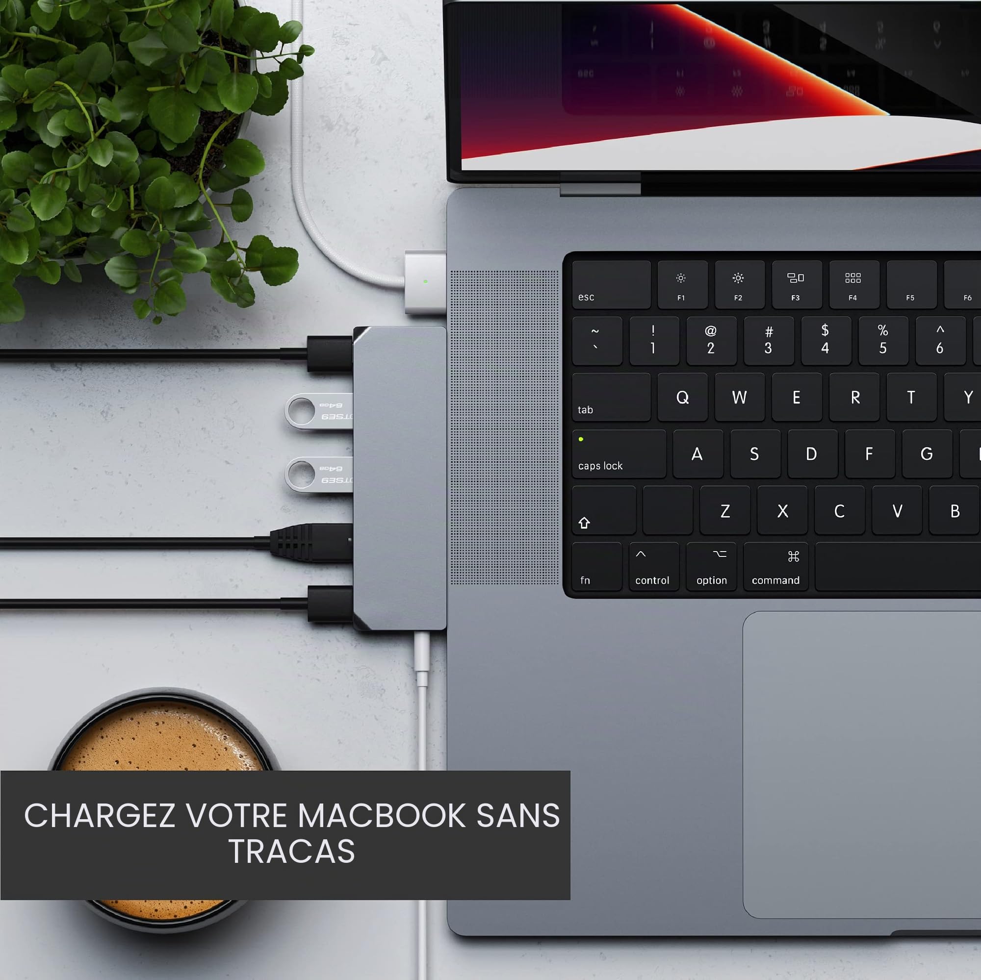 SATECHI Hub Dual USB C Pro 6 en 1, USB4 40Gbps, HDMI, 100W, Gris Sidéral | Pour MacBook Air et Pro, vidéo jusqu'à 5K@60Hz, Ethernet, 1x USB-C et 2x USB-A à 5Gbps, prise audio