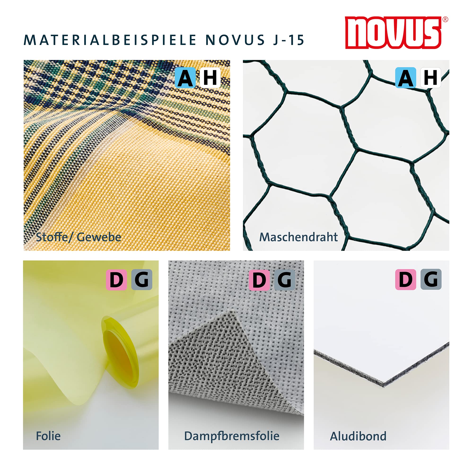 Novus Handtacker J-15, leichter Allzweck-Tacker, Werkzeugtacker für Klammern 4-10 mm, schnelles Nachladen, Softgrip, Schwarz