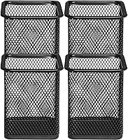 Vista 5 de Portalápices de malla para lápices, soporte de metal para lápices, portavasos para escritorio, oficina, organizador de bolígrafos, blanco, paquete