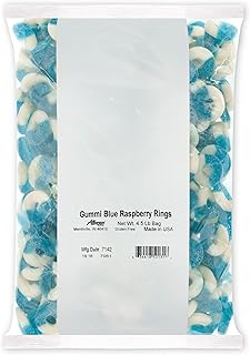 Albanese Confectionery Gummi Blue Raspberry Rings, 4.5 Pound Bag