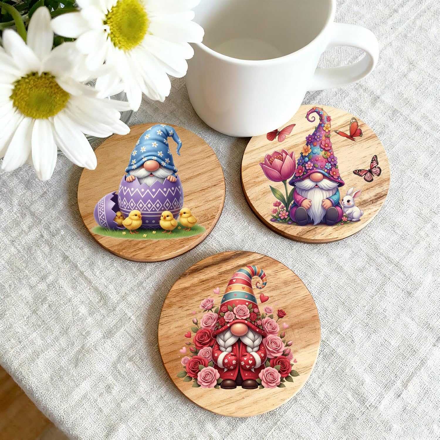 GLOBLELAND 56 Sheets Seasonal Gnomes Transfer Sticker for Craft 3.9x3.6 inch Dwarf Rub on Transfer Decal Stickers for Holiday Crafts Bottle Glass Vase Decor
